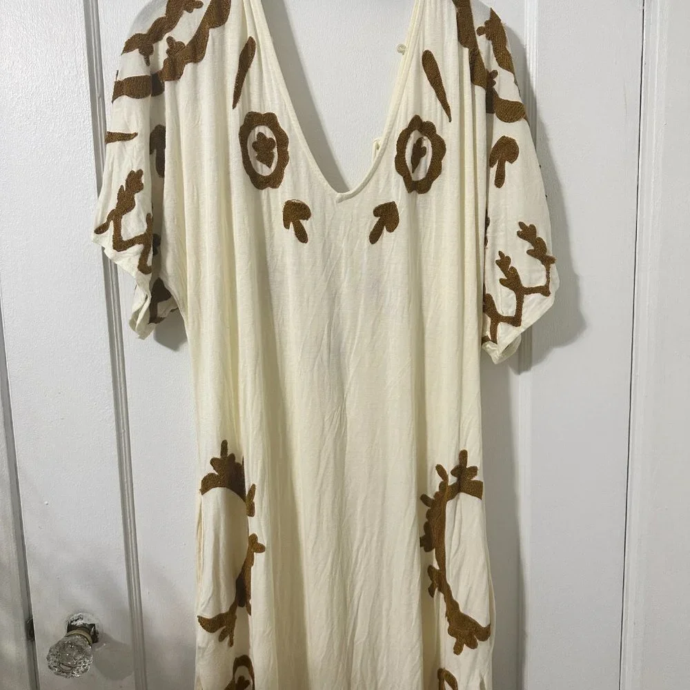 NWOT Free People Laguna Surf Maxi Tee in Ivory Combo Size XS - Picture 6 of 7